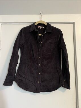 Jude Connally black purple Button-Down Shirt corduroy small